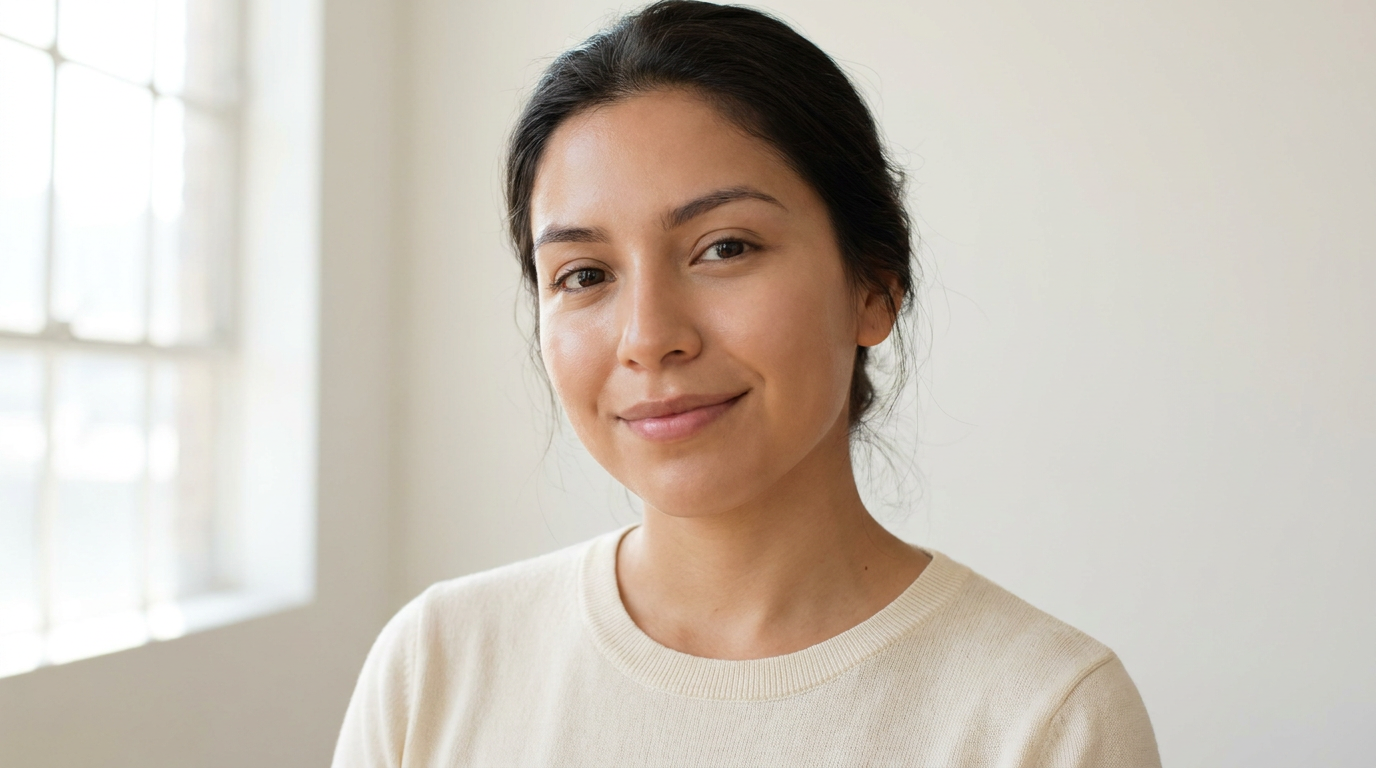 Young woman with smooth, radiant, line-free skin and a soft natural smile, representing preventative Botox in your 20s and 30s