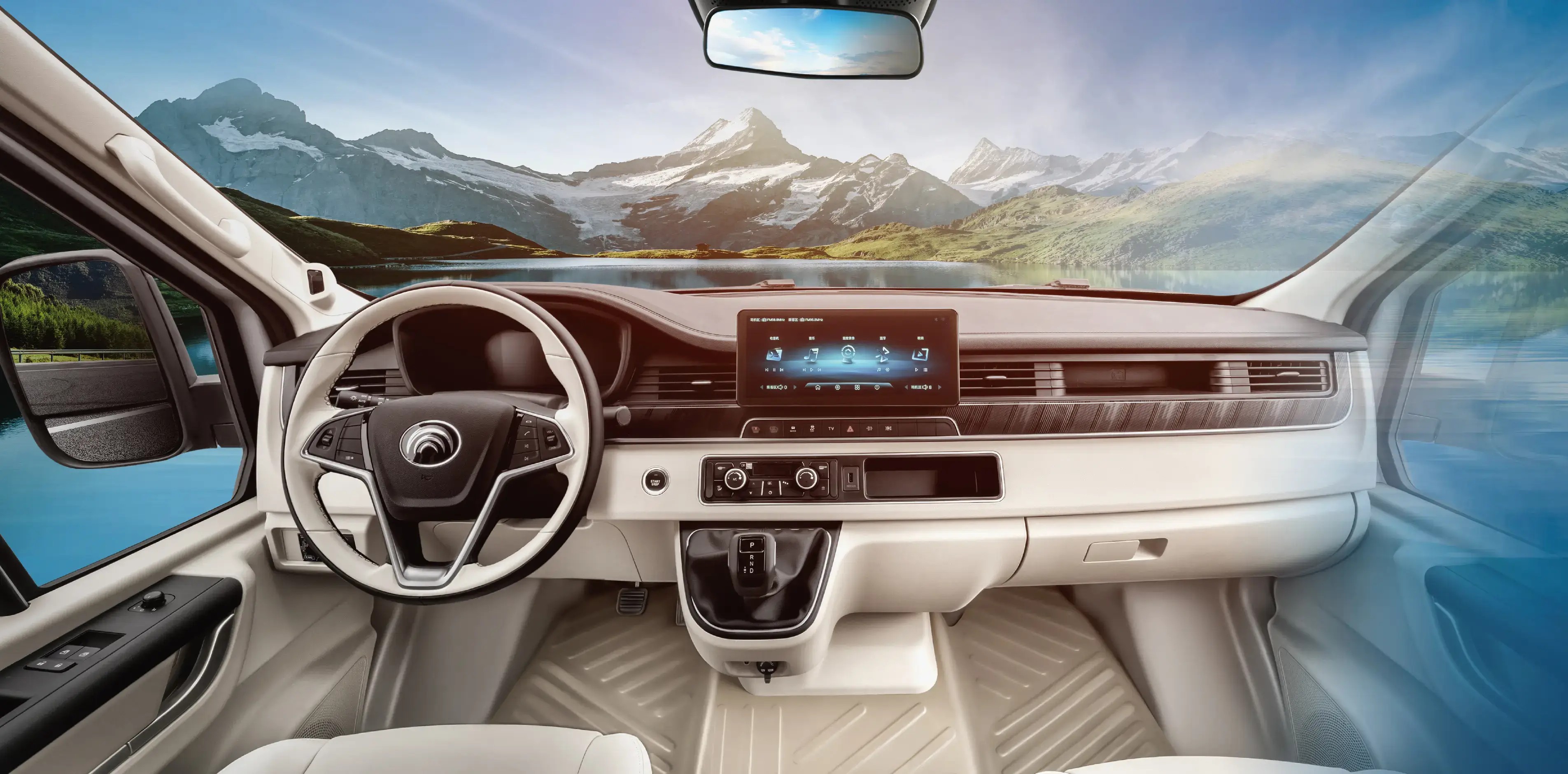 Cabina amplia y moderna, con volante multifunción y pantalla digital de última generación.