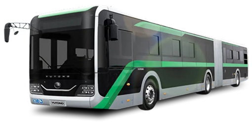 Vista 3/4 del bus articulado ZK6186HG