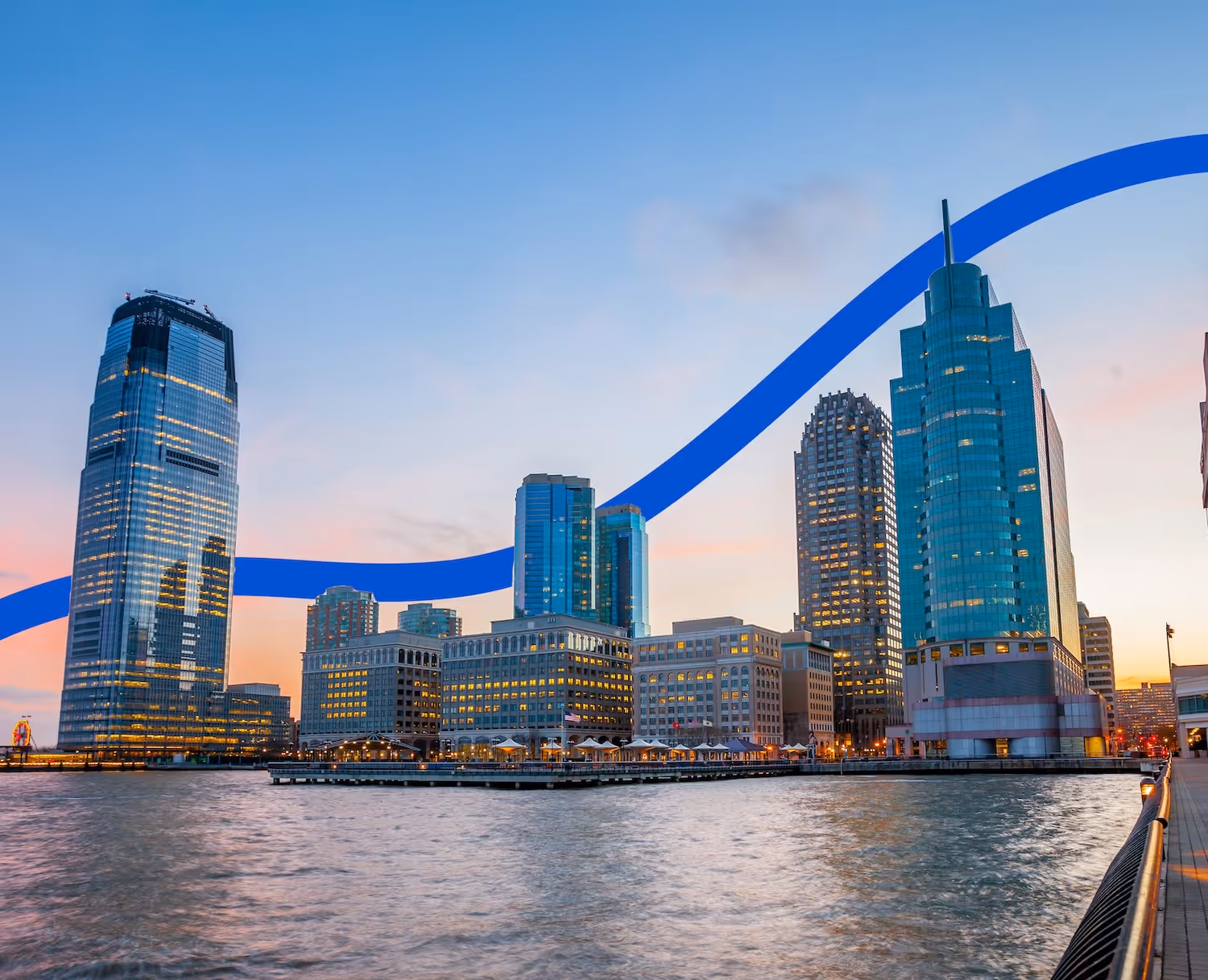 City with playful lines