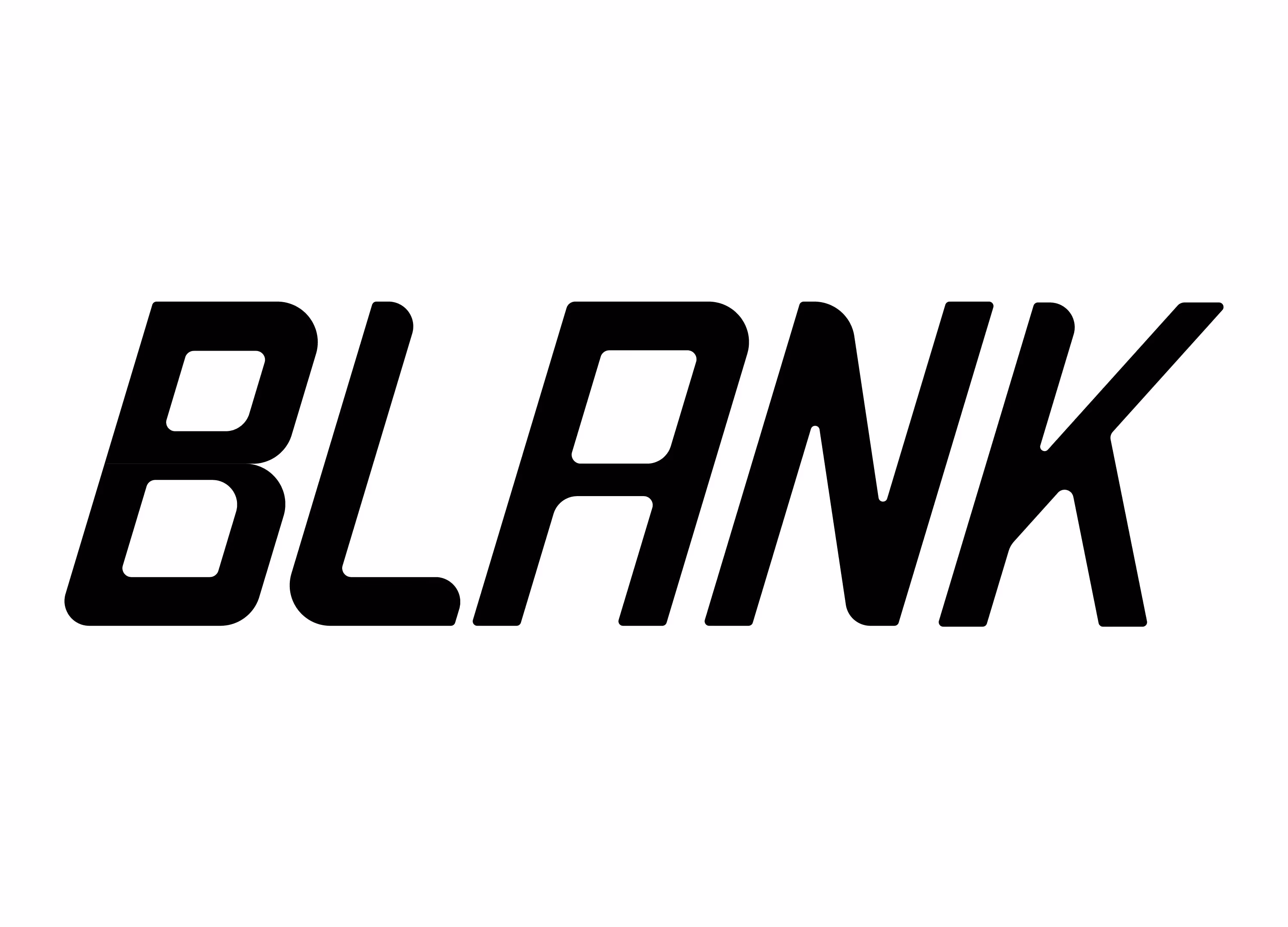 Blank — Bold geometric sans-serif text spelling “BLANK” in black.