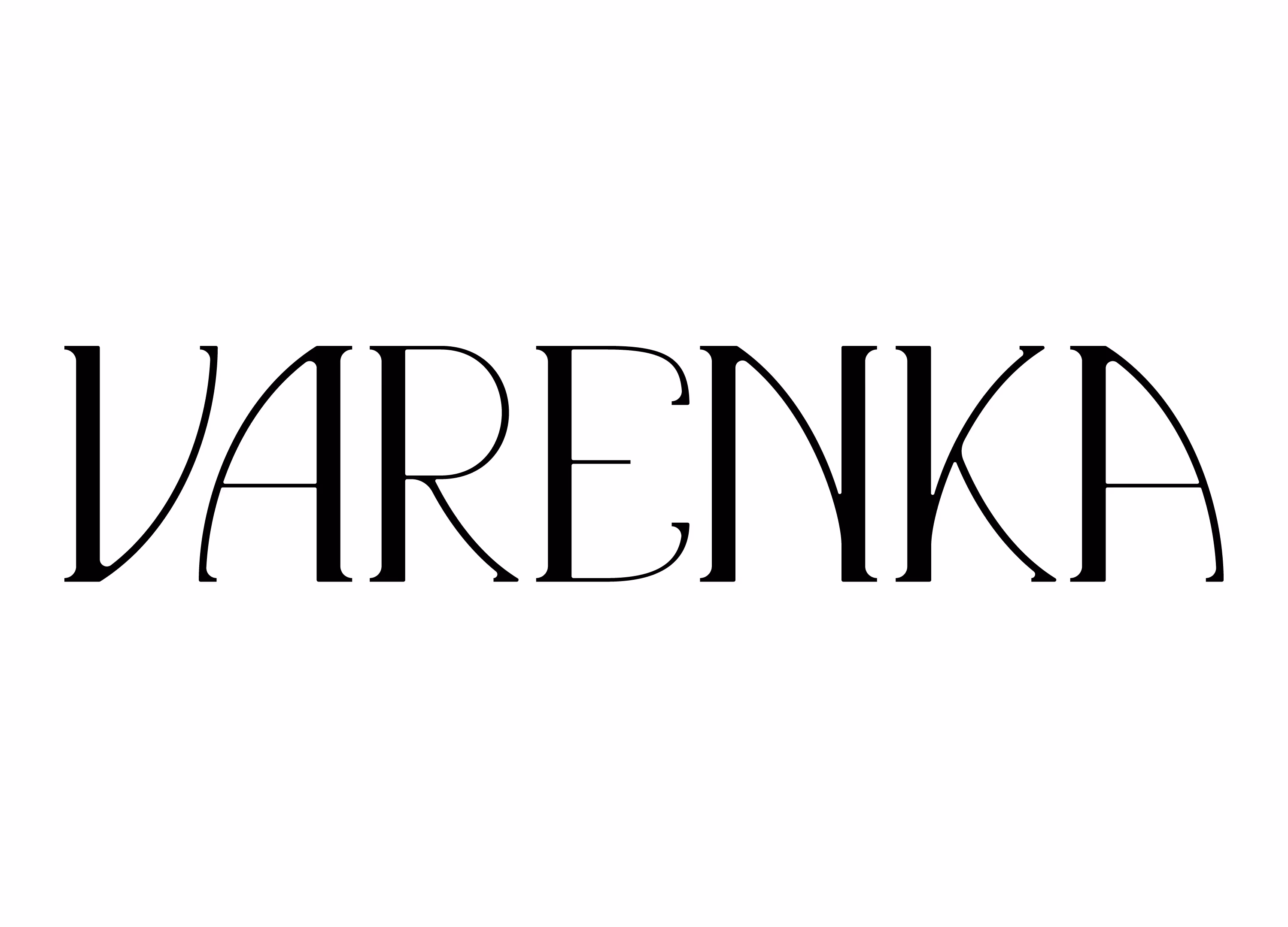 Varenka — Sophisticated serif lettering spelling “VARENKA” in black.