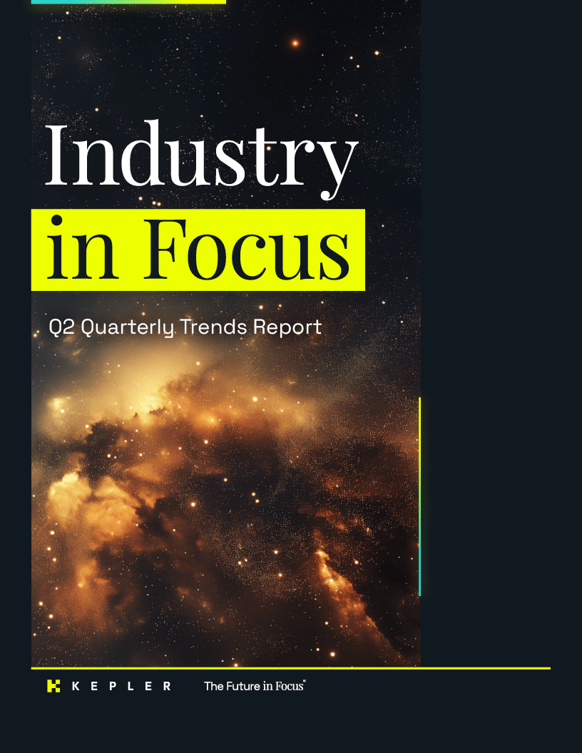 Industry in Focus: Q2 Quarterly Trends Report cover from Kepler—insights across Commerce, Programmatic, Search, Social, and Video.