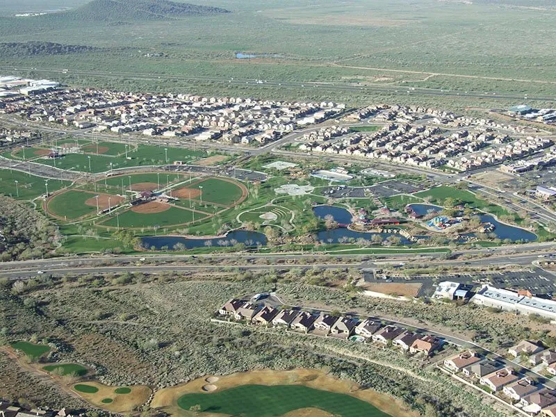 Meridian neighborhood in Anthem with mountain views
