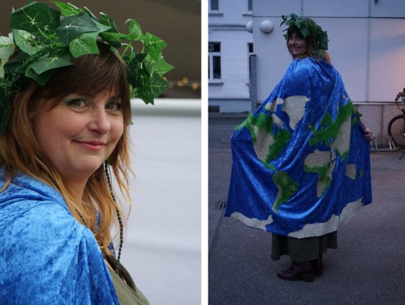 Laura mit dem Kostüm als Mutter Erde