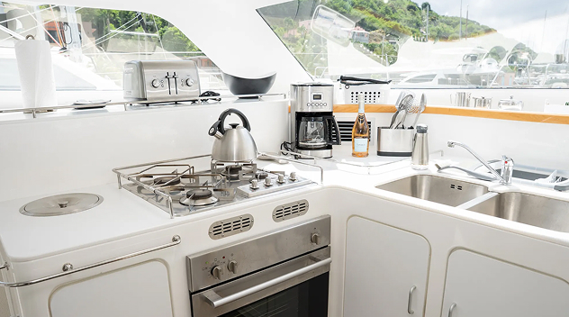 Voyage 480 interior galley
