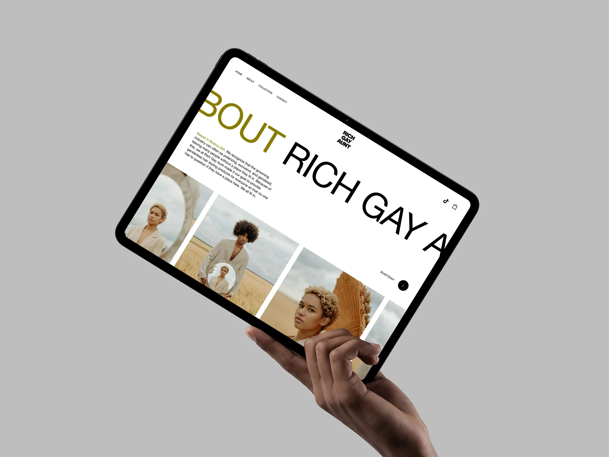 Tablet showing 'Your Interview is Ready' screen for video practice with AI feedback and start button.