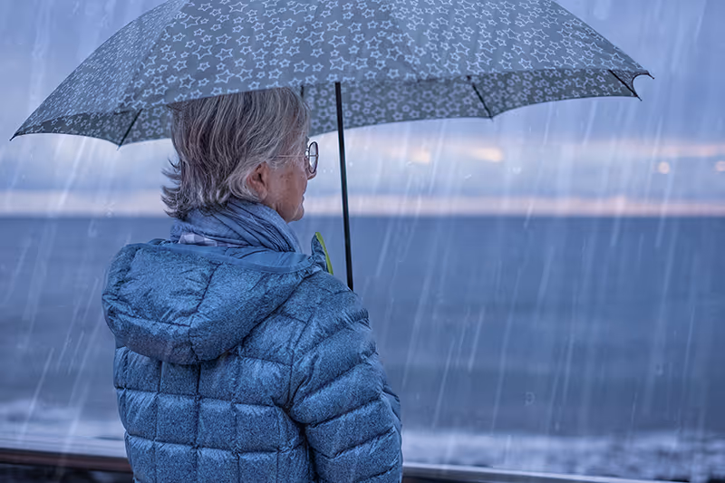 Image of Woman under umbrella