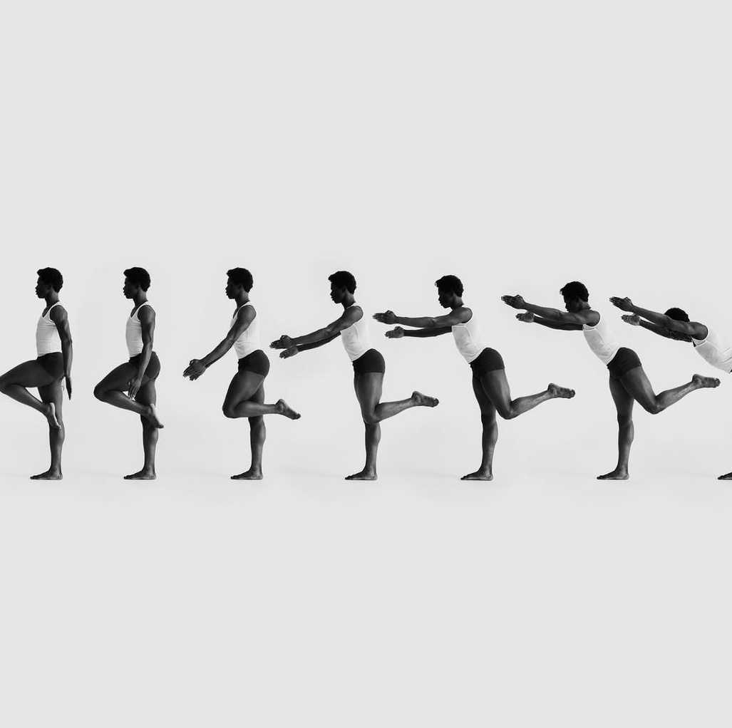 a man doing a series of yoga poses