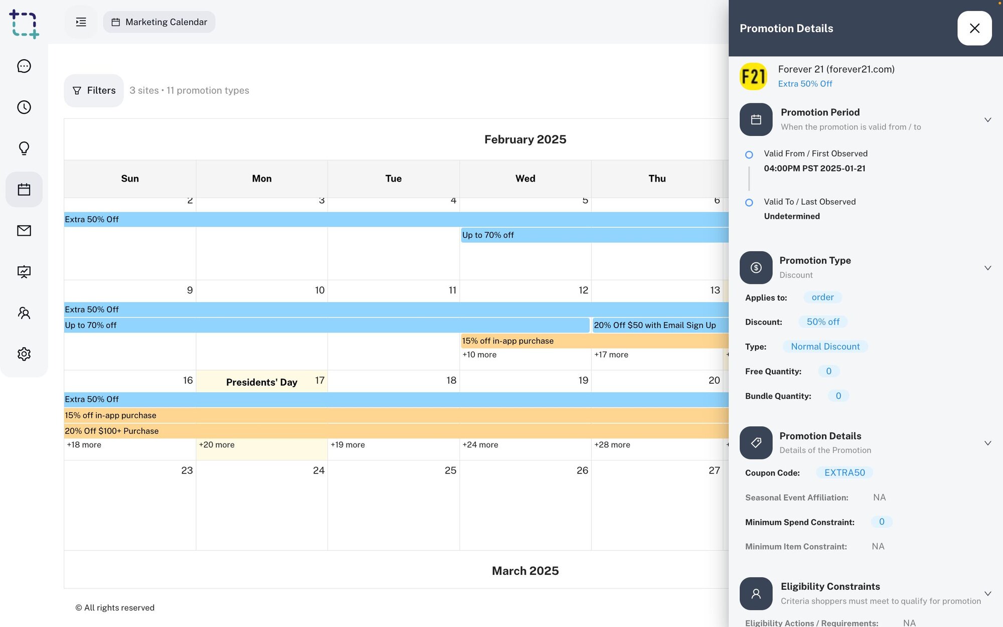 Plot campaign strategies and drill into details with Marketing Calendar