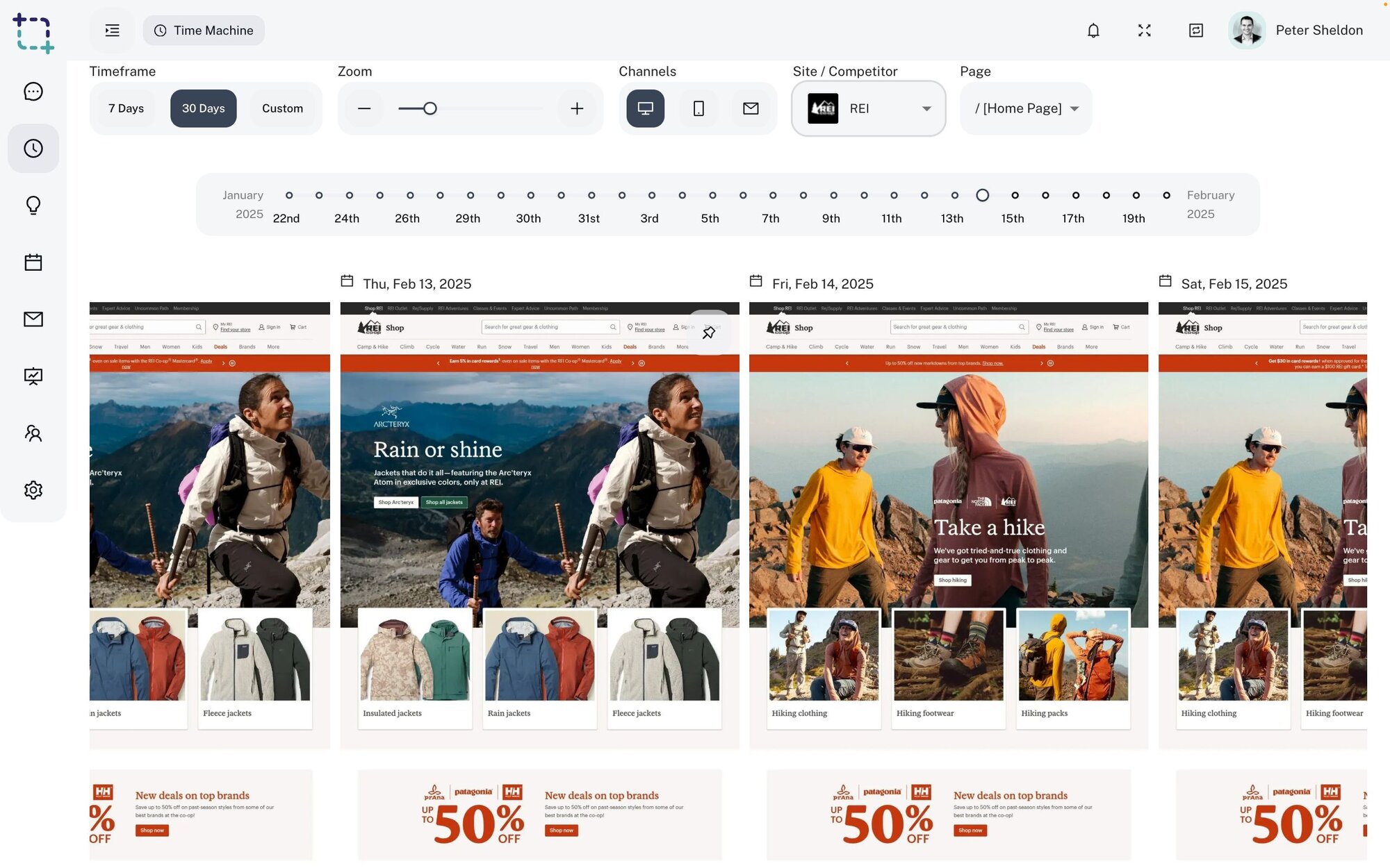 Browse and save screenshots of web designs and social ads in Time Machine