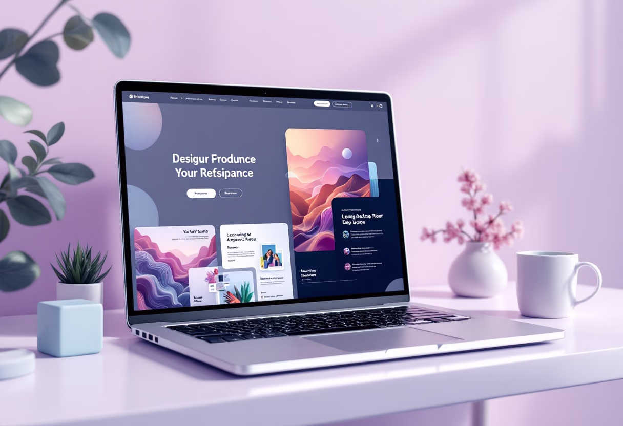 [digital project] image of creative illustrations on a laptop screen