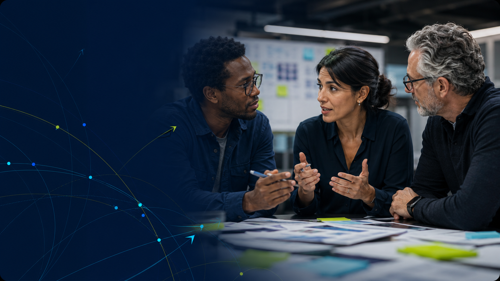 Cross-functional leaders mapping enterprise value and operating priorities.