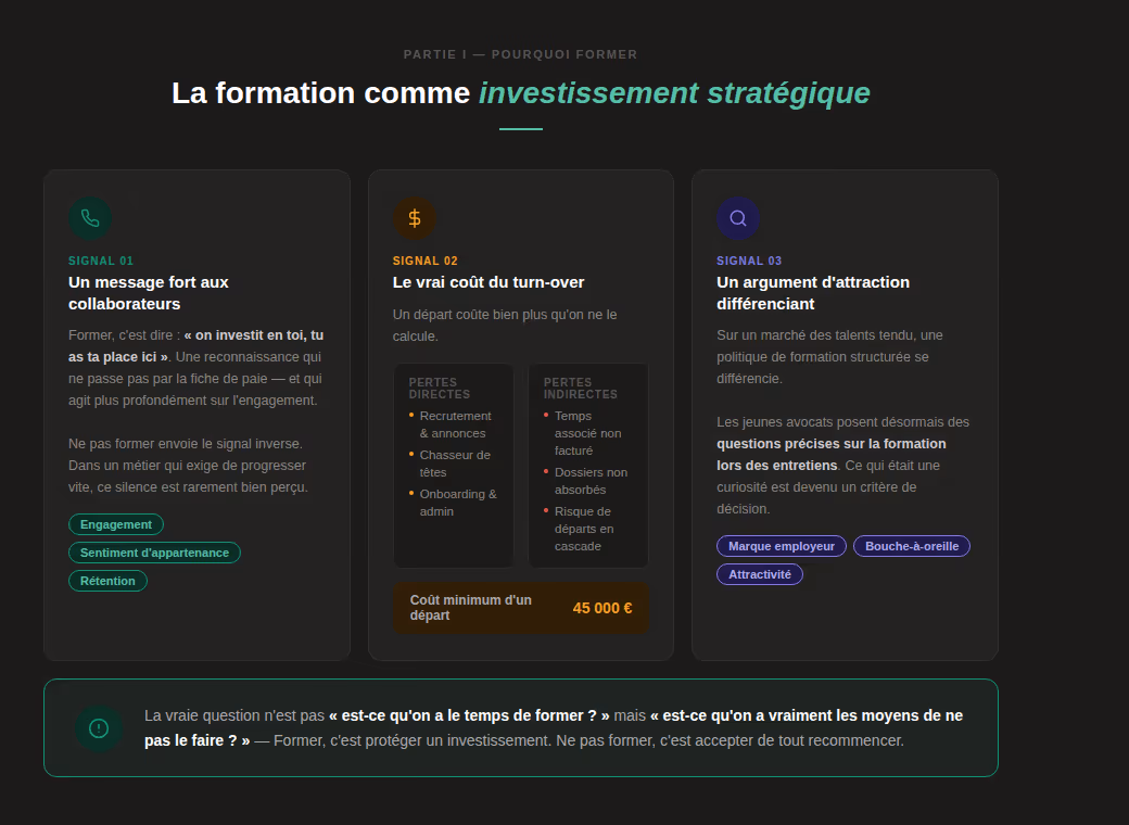 Tableau formation comme investissement stratégique