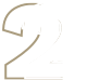 White number two with a faint dark shadow on a transparent background.