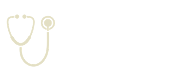 Icon of a beige stethoscope next to the bold white text 'DOCTOR GUIDED'.