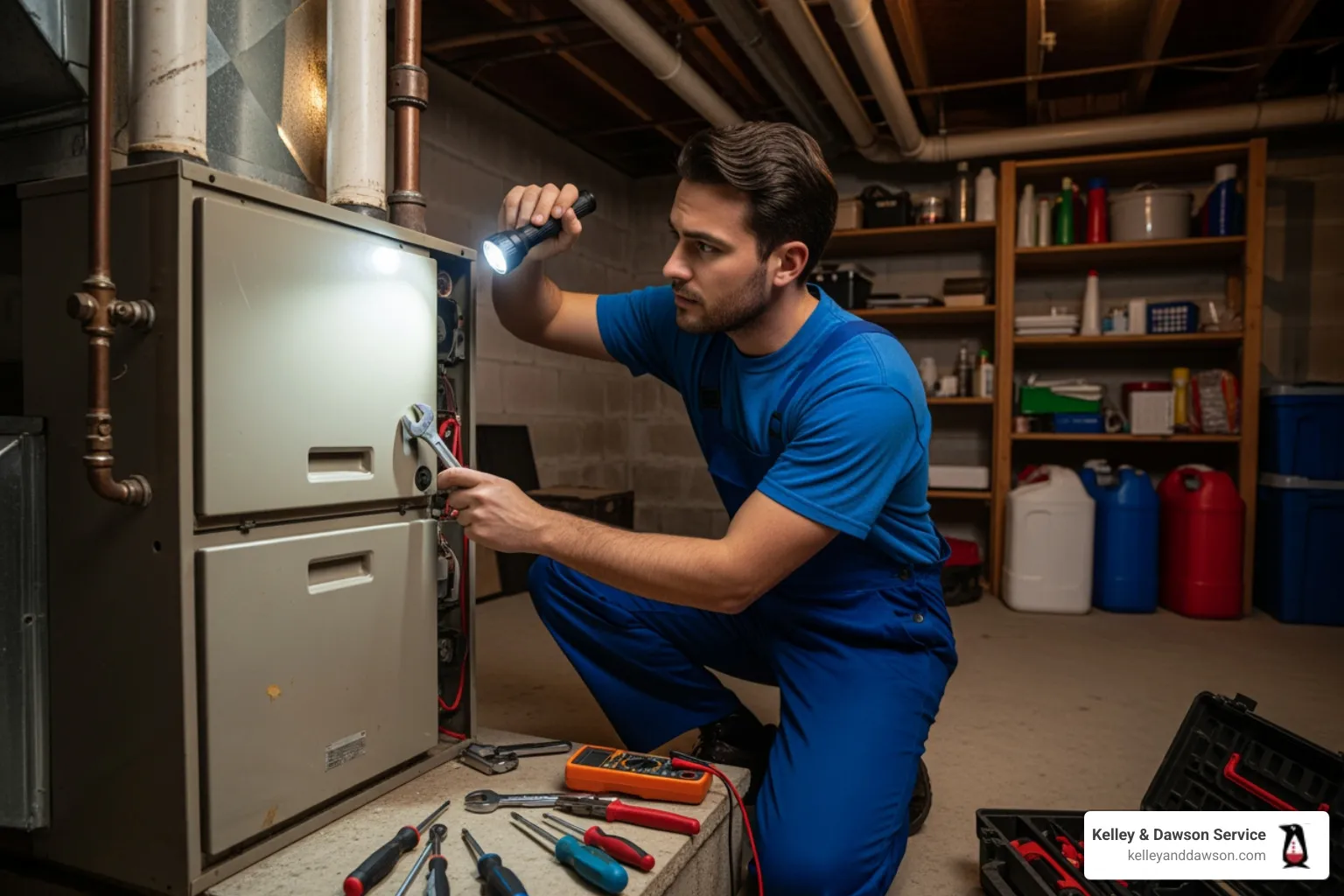 Infographic showing top 5 signs your furnace needs repair: strange noises like banging or squealing, unusual burning or musty smells, weak or inconsistent airflow, thermostat not responding or inaccurate readings, and furnace blowing cold air or cycling frequently - furnace repair company in wichita, ks Infographic showing top 5 signs your furnace needs repair: strange noises like banging or squealing, unusual burning or musty smells, weak or inconsistent airflow, thermostat not responding or inaccurate readings, and furnace blowing cold air or cycling frequently - furnace repair company in wichita, ks