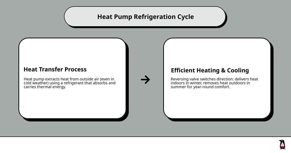 Heat pump refrigeration cycle infographic - heat pump installation in kechi, ks infographic cause_effect_text