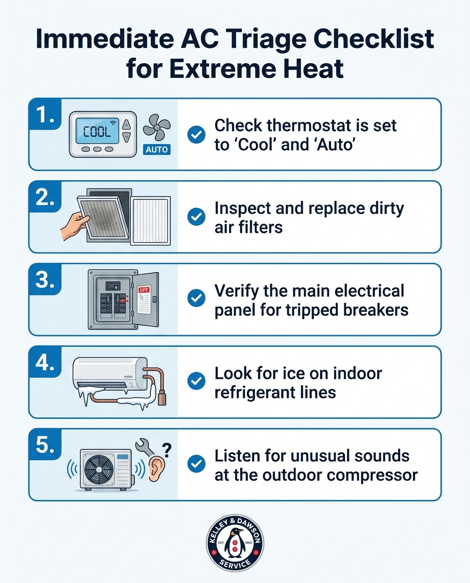 Immediate AC Triage Checklist for Extreme Heat