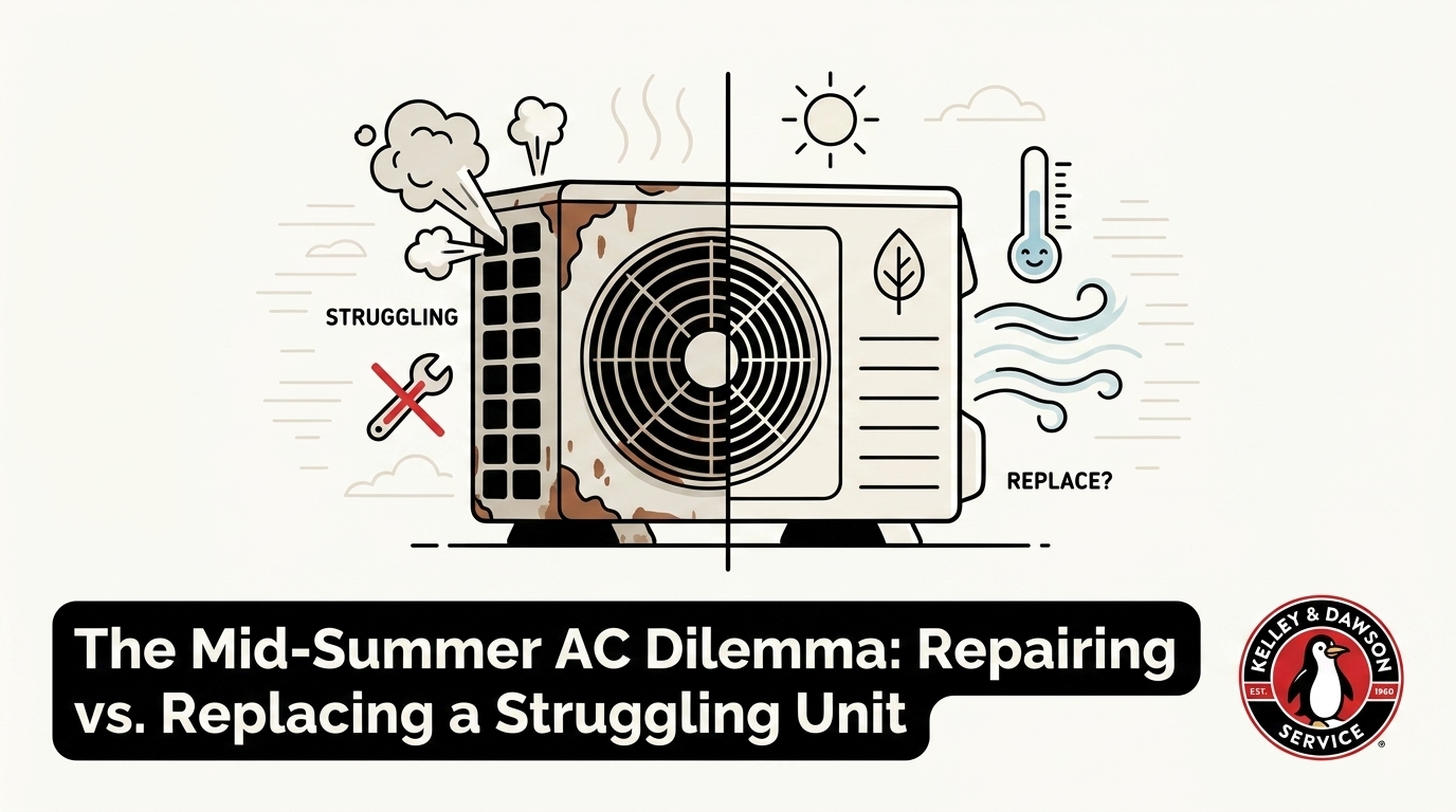 The Mid-Summer AC Dilemma: Repairing vs. Replacing a Struggling Unit — featured image