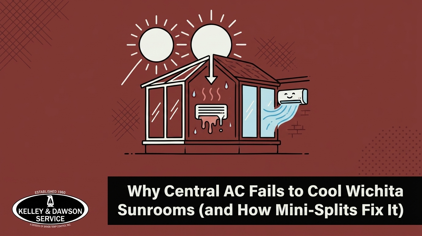 Why Central AC Fails to Cool Wichita Sunrooms (and How Mini-Splits Fix It) — featured image