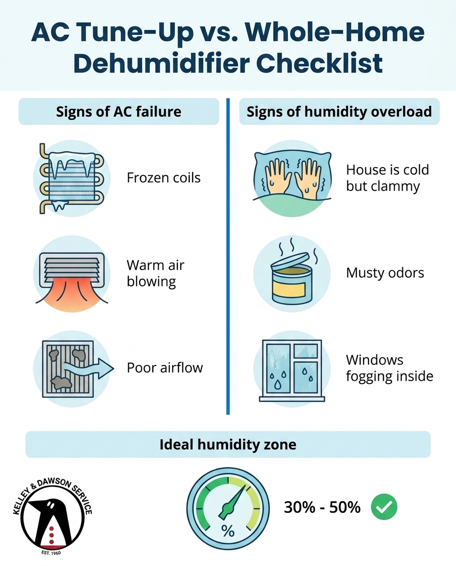 AC Tune-Up vs. Whole-Home Dehumidifier Checklist