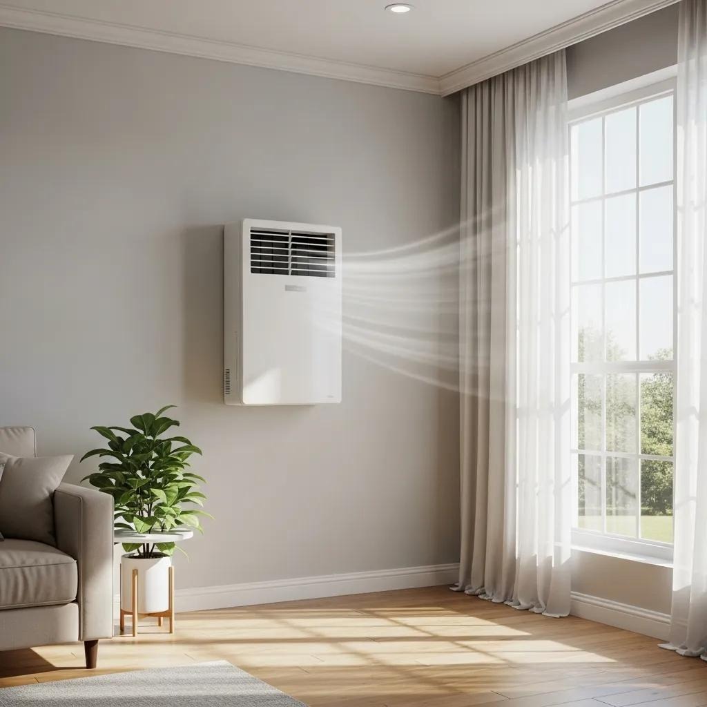 Mini split HVAC system installed in a stylish home demonstrating energy savings