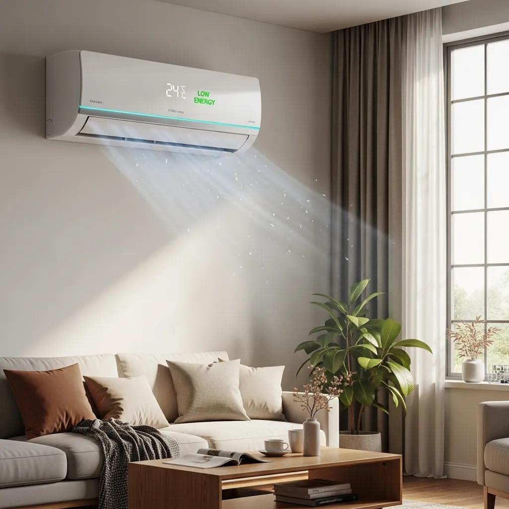 Energy-efficient air conditioning unit in a modern home setting