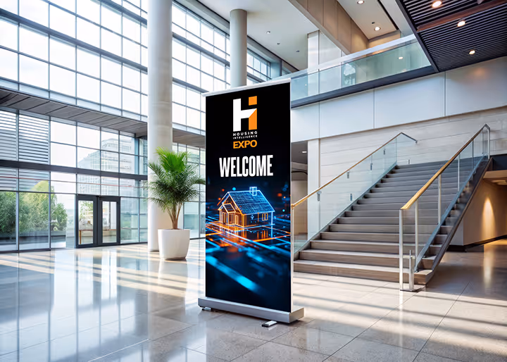 Environmental signage that says welcome.