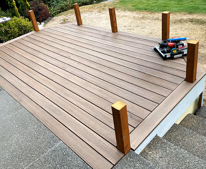 A deck built by waterfront