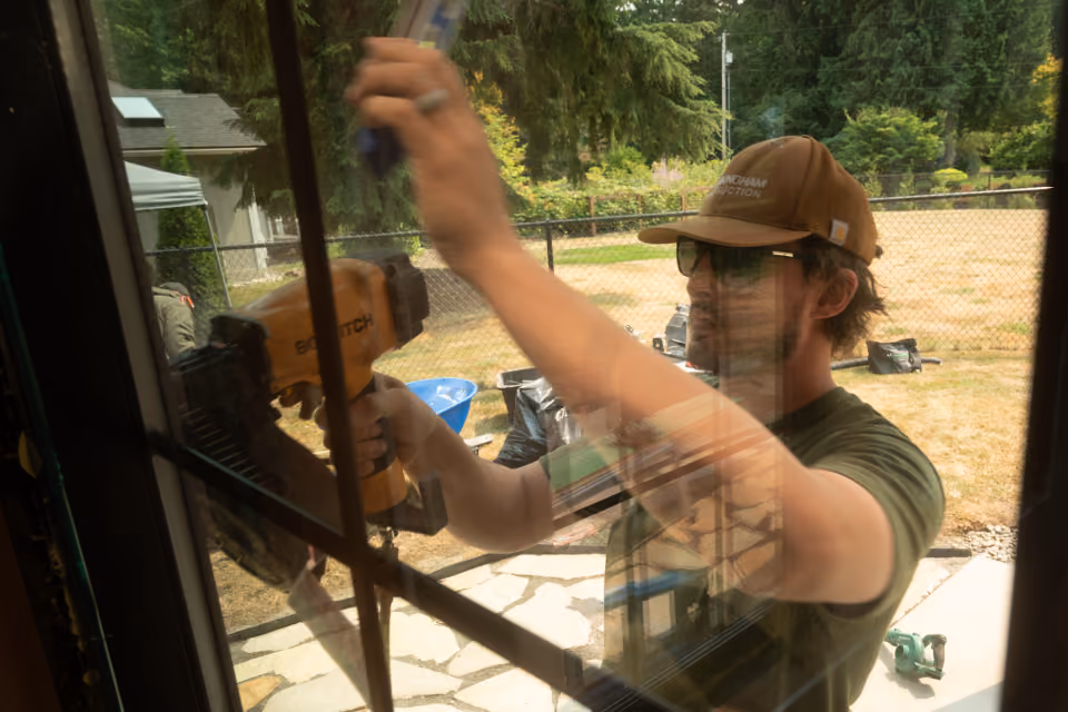 Josh hanging windows