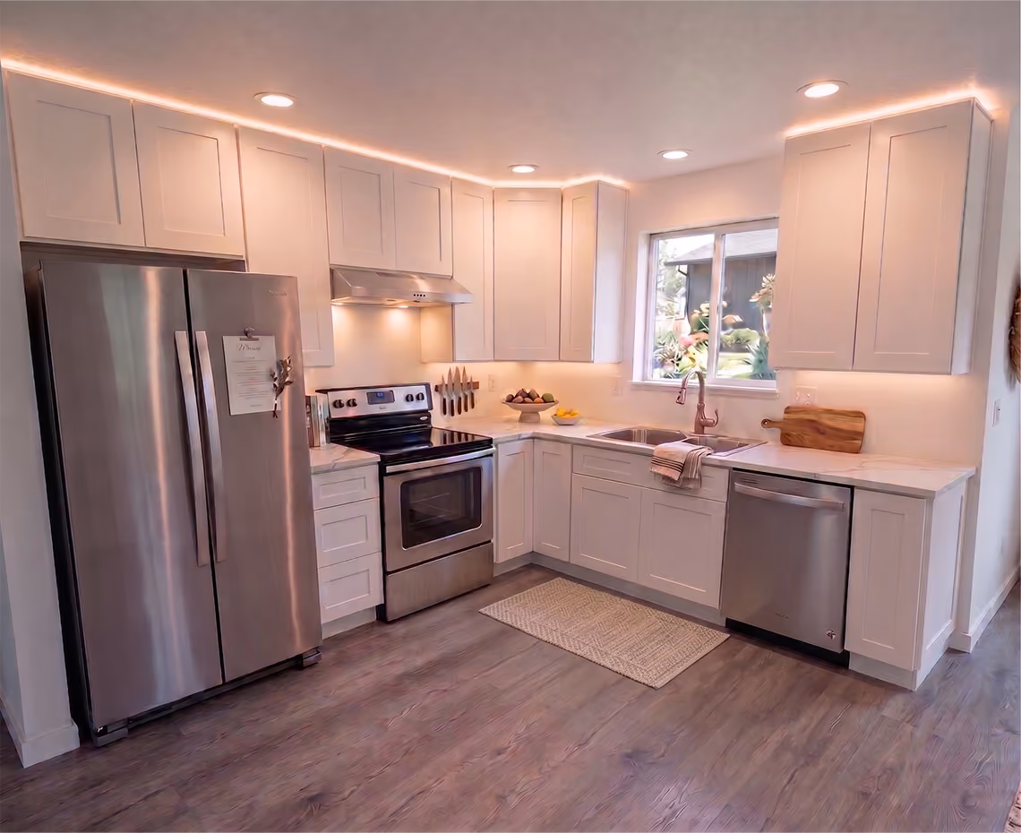 A remodeled kitchen built for a rental home in Arlington