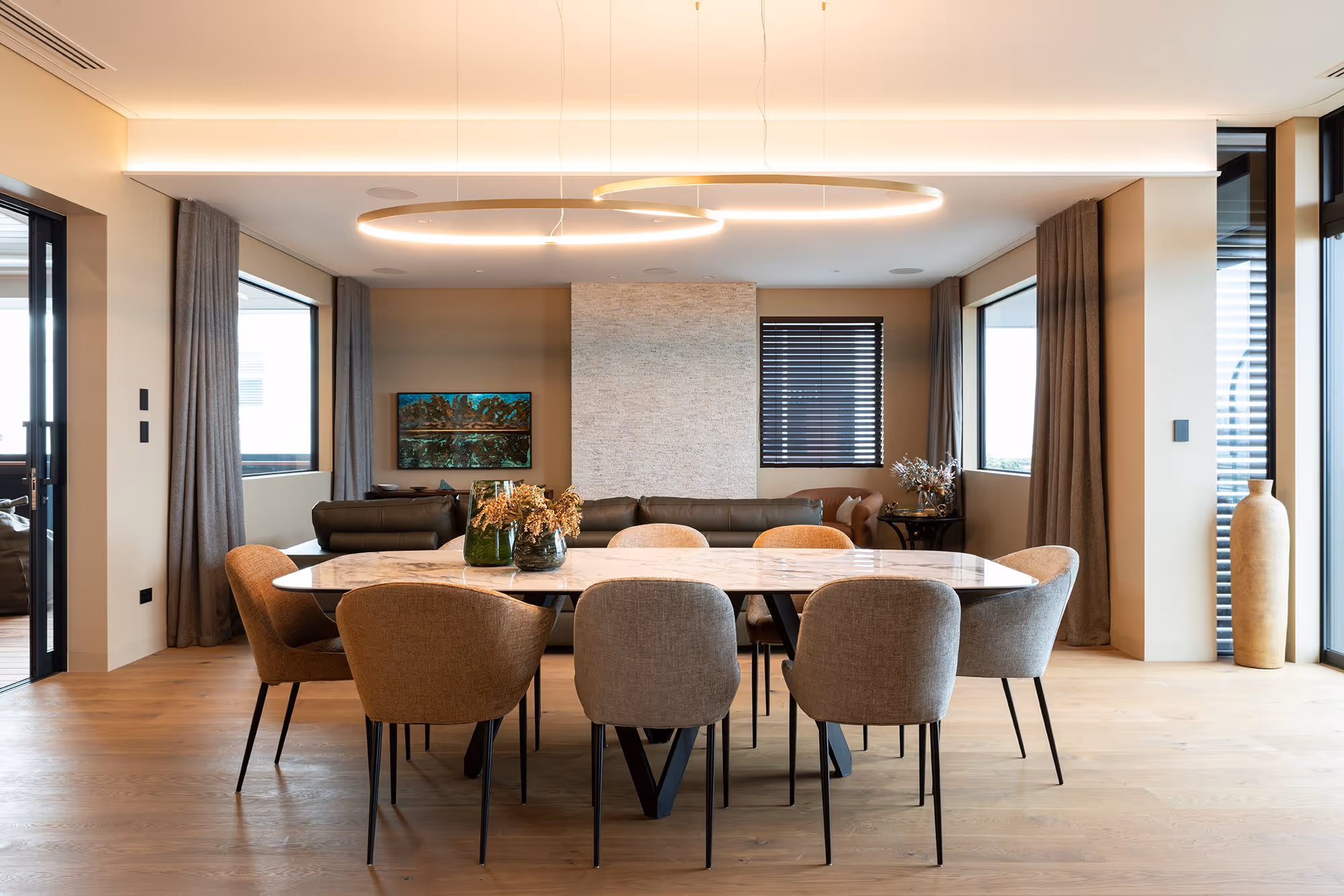 Lounge and dining area. 
