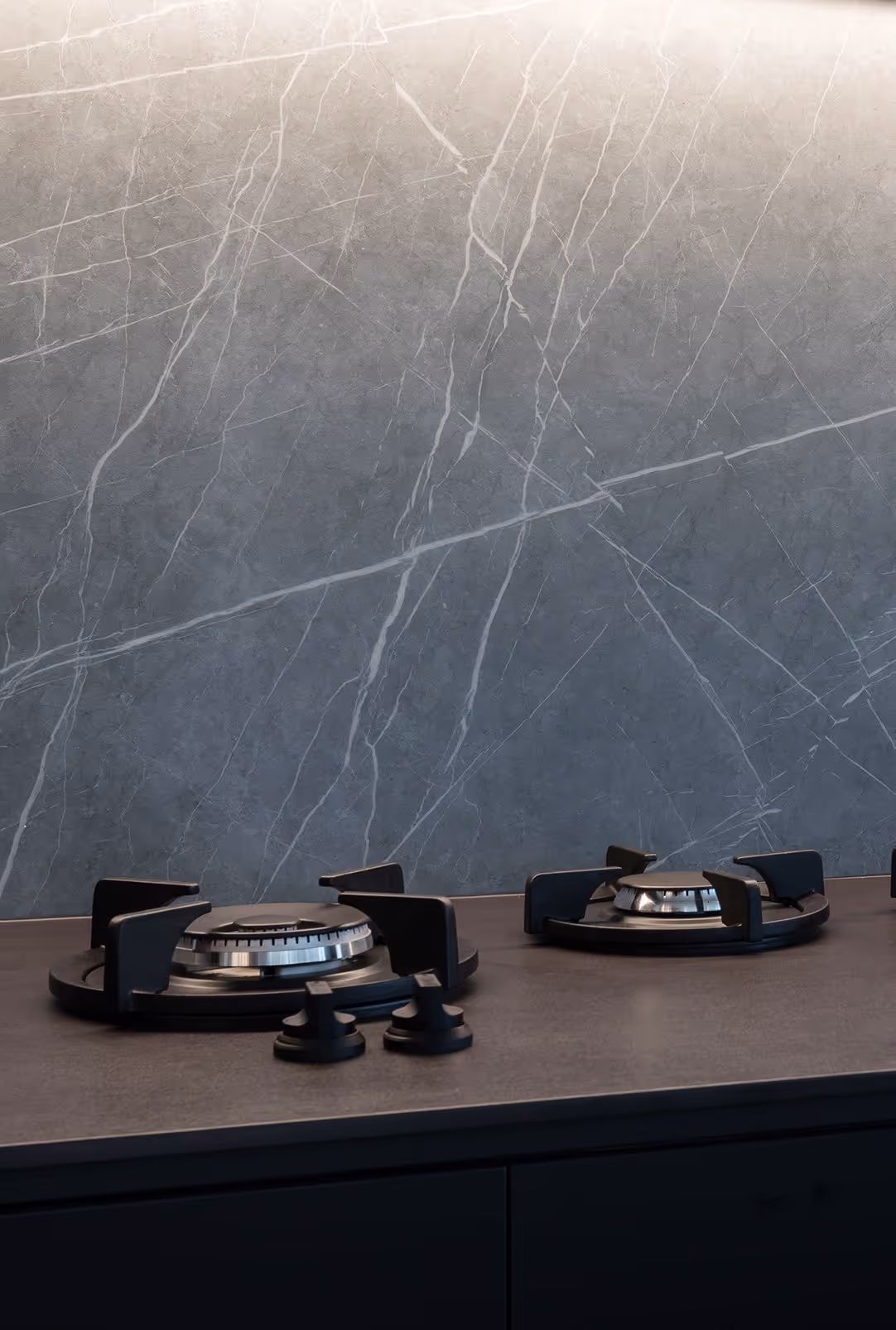 Gas Hobbs with marble Splash back