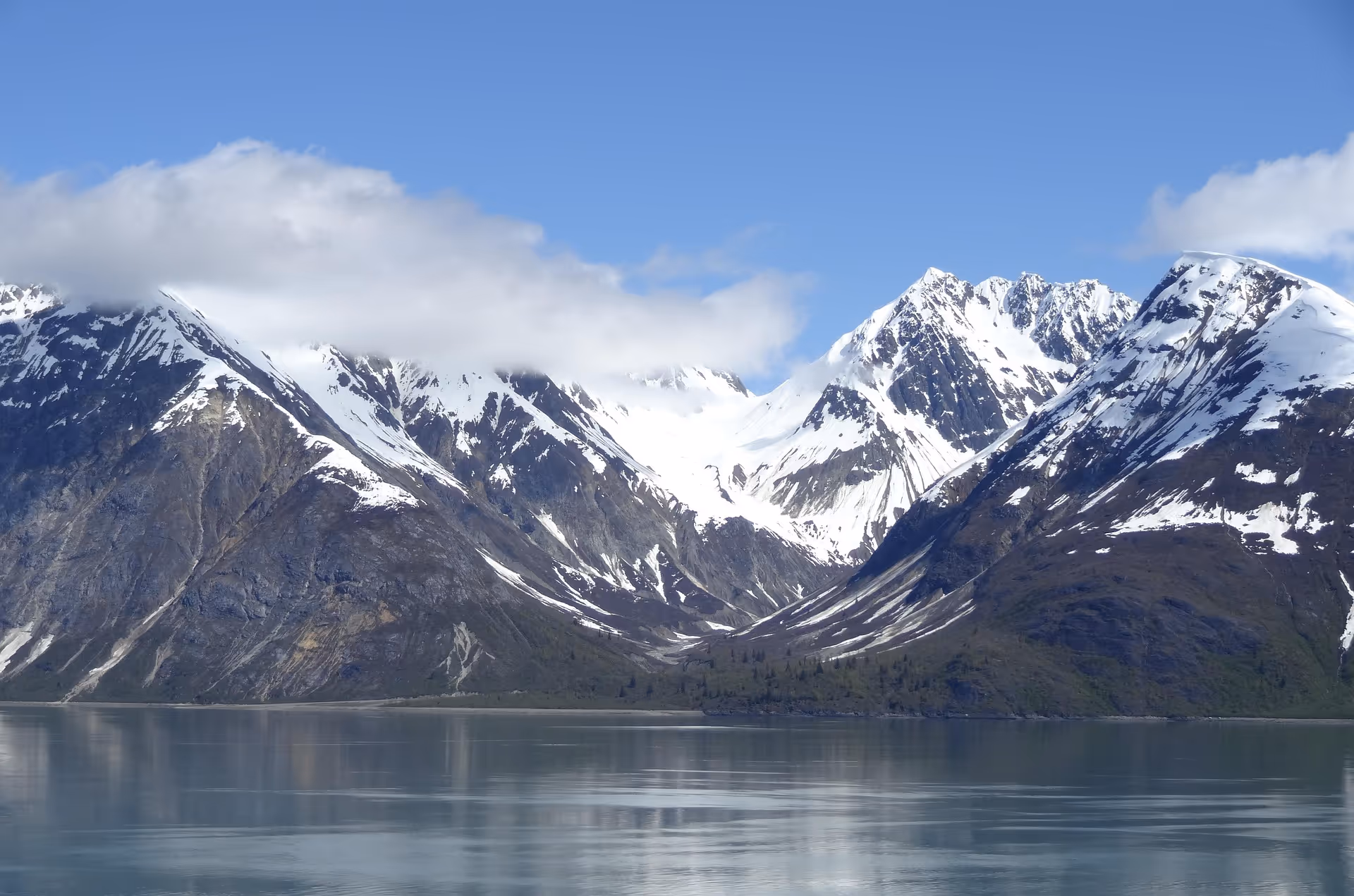 A mountain range with snow on the top.