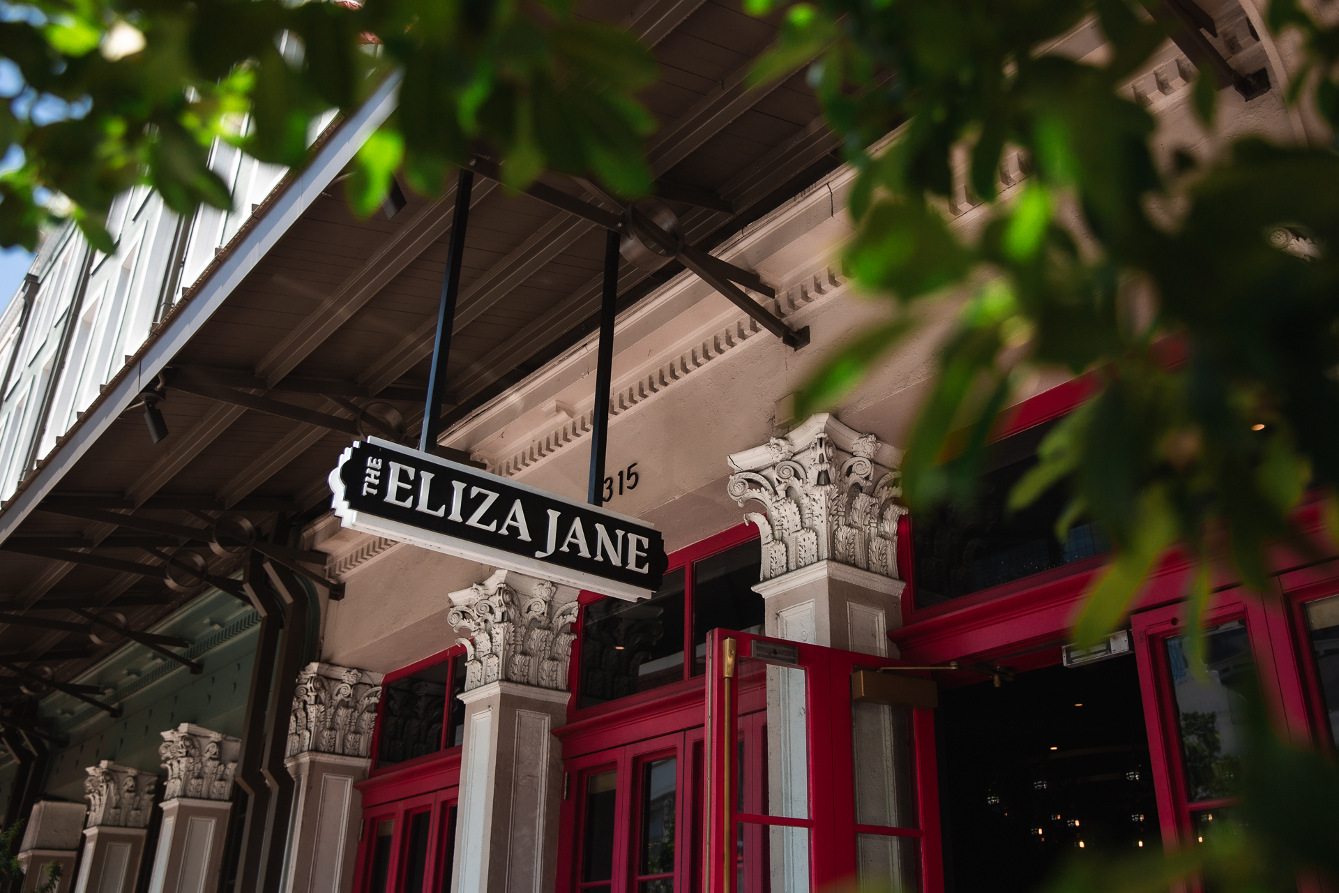 commercial photography of the signage at Eliza Jane hotel in New Orleans