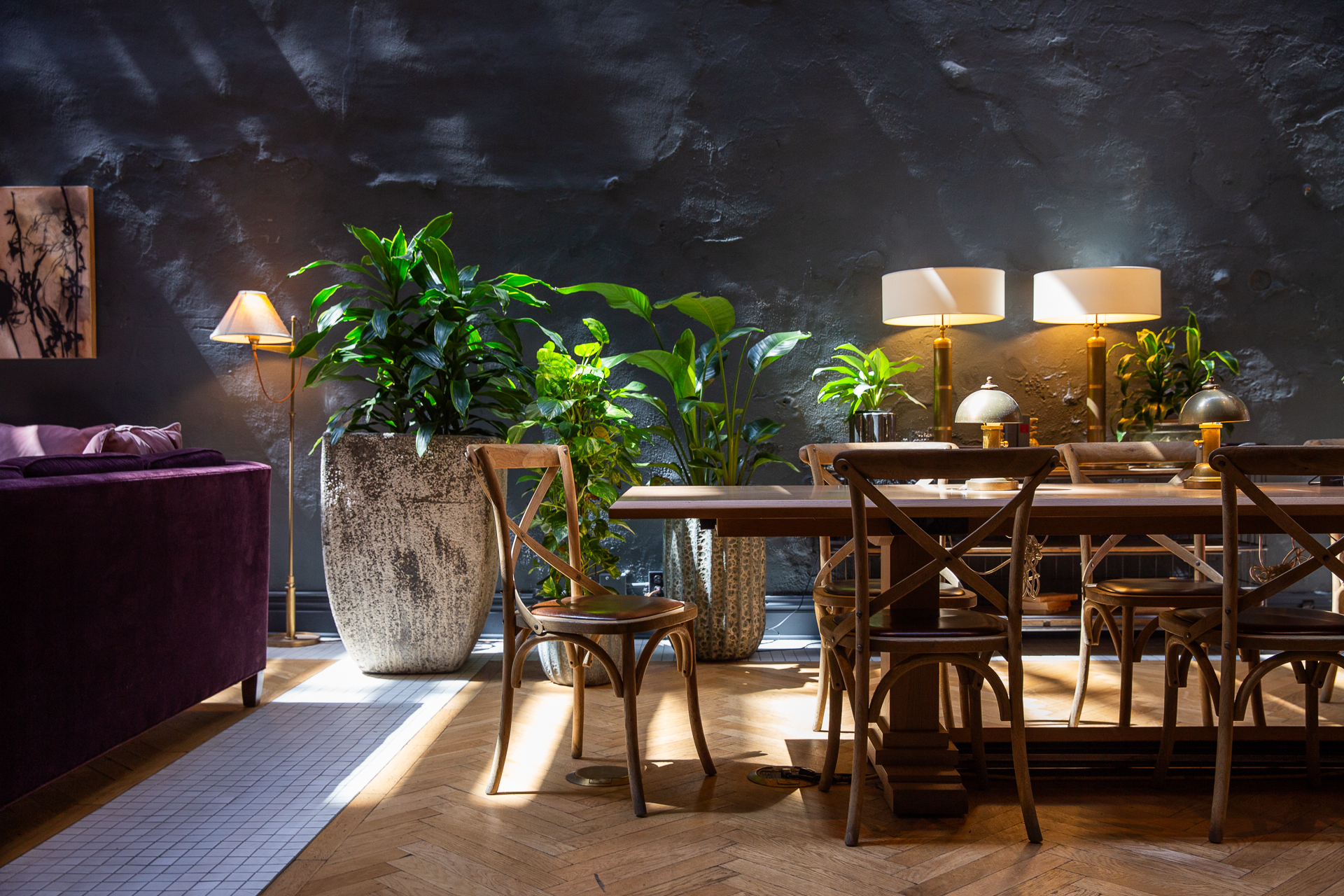 commercial photography of the lobby at Eliza Jane hotel in New Orleans