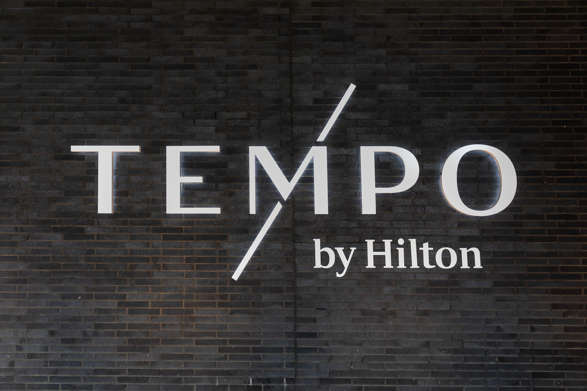 commercial photography of the sign at Tempo Nashville 