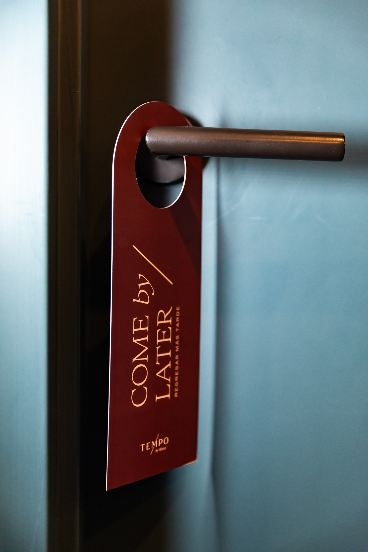 commercial photography of a room sign at Tempo Nashville
