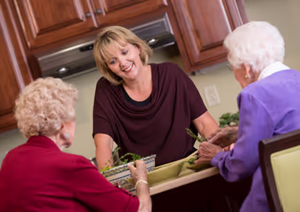 Residents enjoying time together at The Village at Woods Edge.