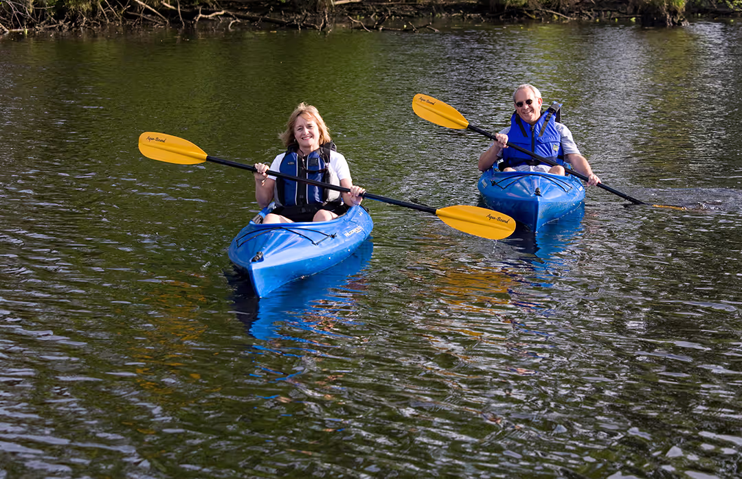 Residents kayaking near Franklin, VA.