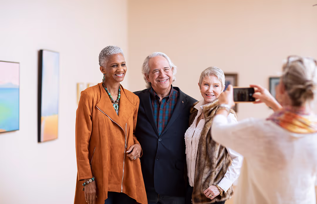 Residents enjoying local art in the Franklin, VA near The Village at Woods Edge.