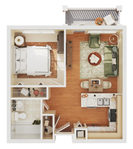 1 BEDROOM TRADITIONAL