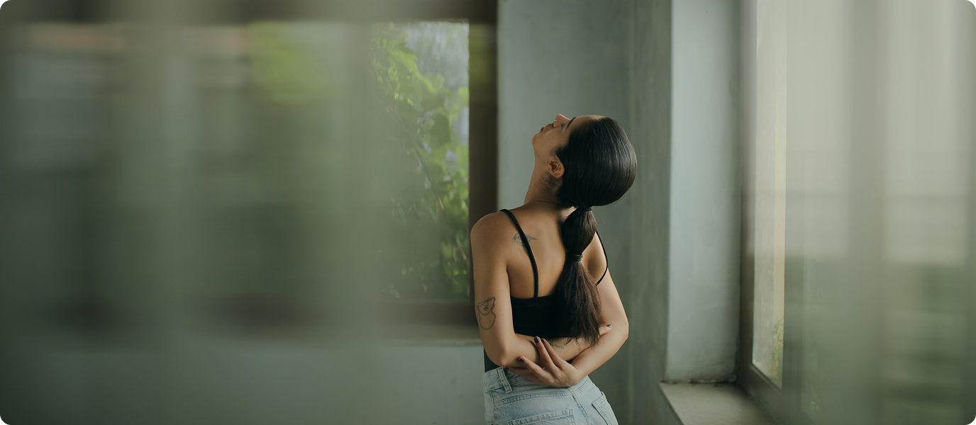 Woman with back pain