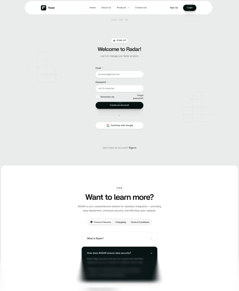 Sign up overview image.