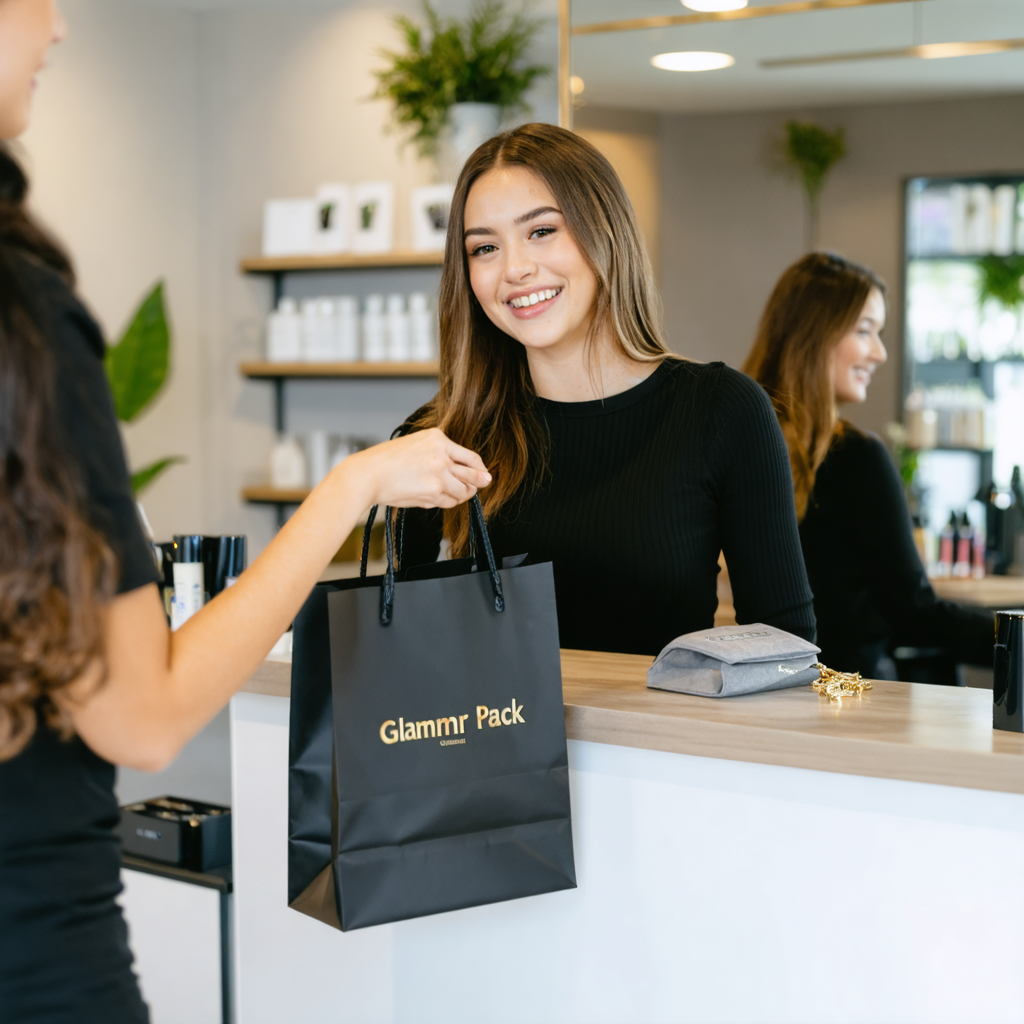 Collecting a glammr pack by a happy customer