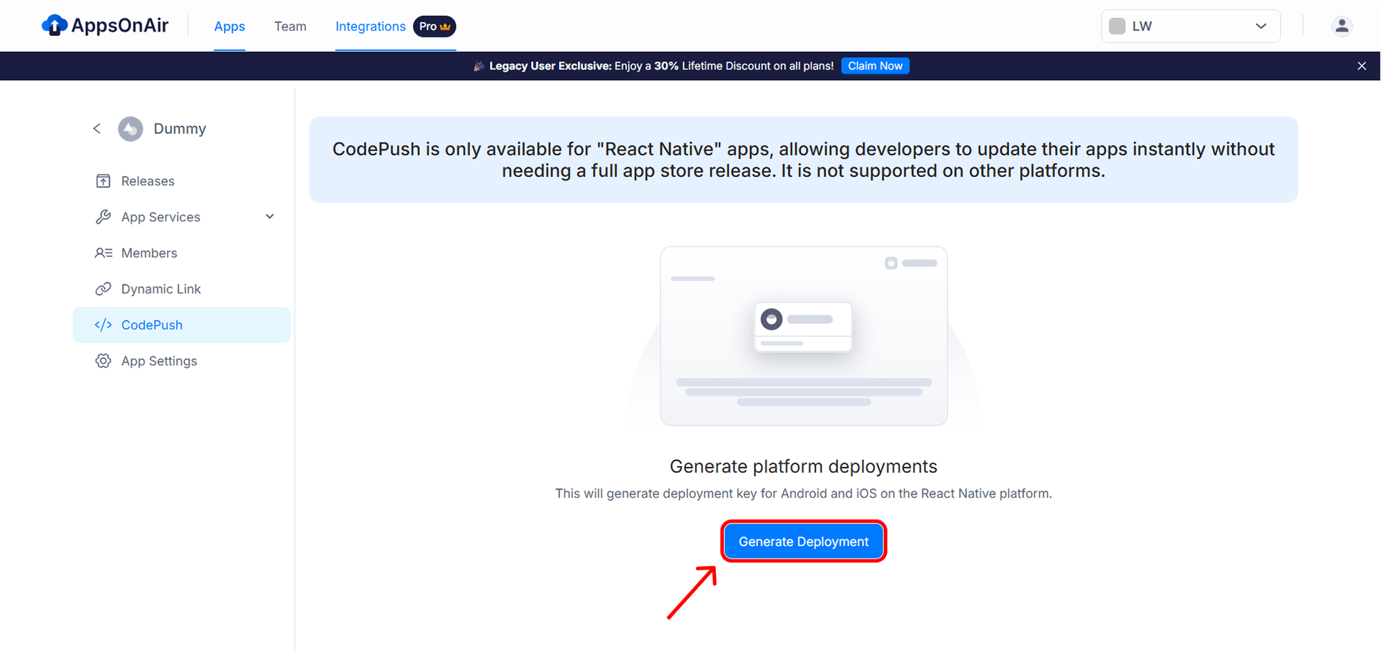 Click Generate Deployments