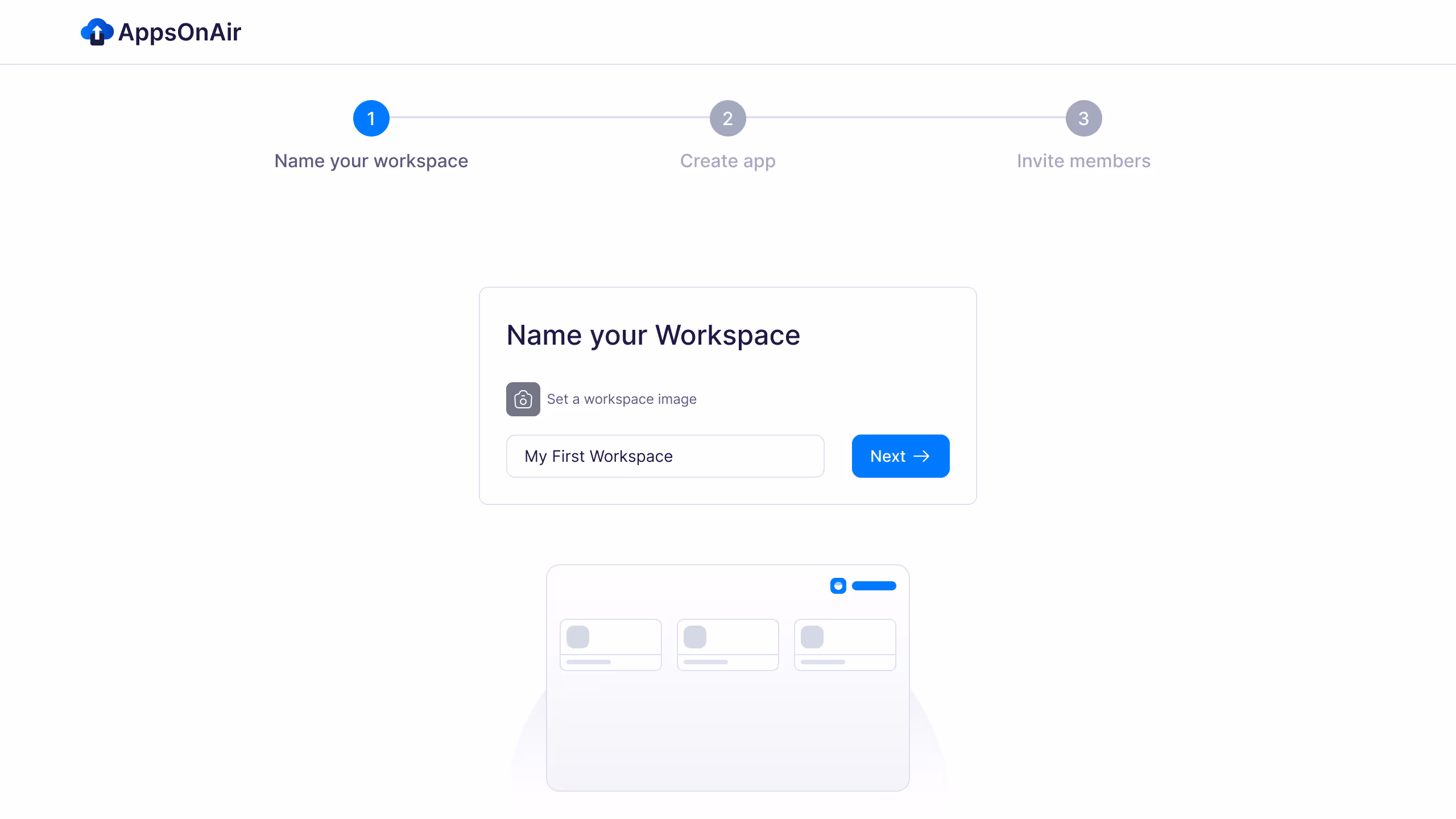 Enter Workspace name