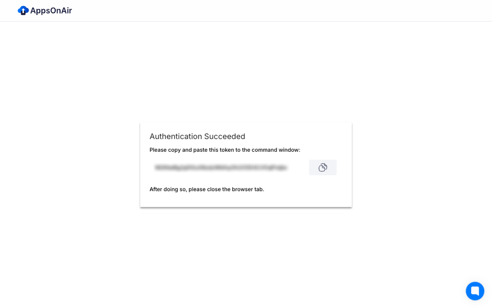 AppsOnAir CodePush authentication succeeded