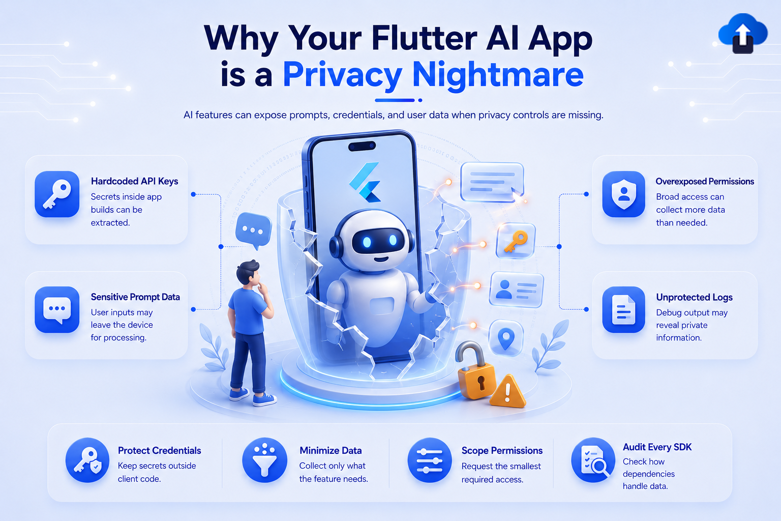 Why your Flutter AI app is a privacy nightmare – hardcoded API keys, sensitive prompts, overexposed permissions and unprotected logs